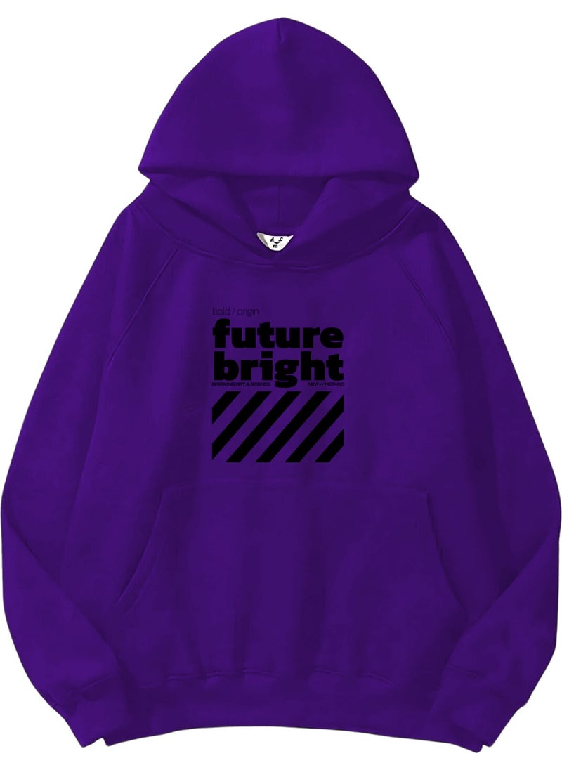 Women, Men's Sweatshirt Oversize Future Bright Printed Thick Purple Lover Sweatshirt