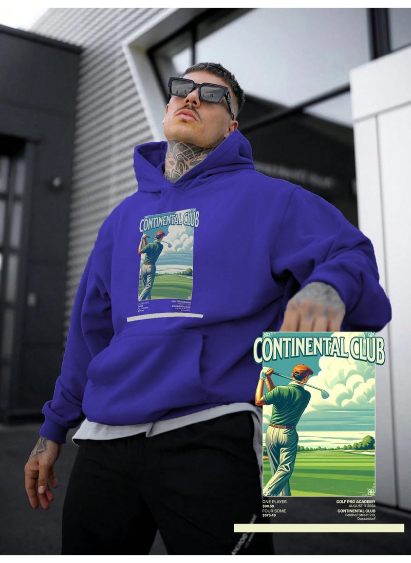 Women, Men Sweatshirt Oversize Golf Poster 1 Printed Thick Purple Lover Sweatshirt