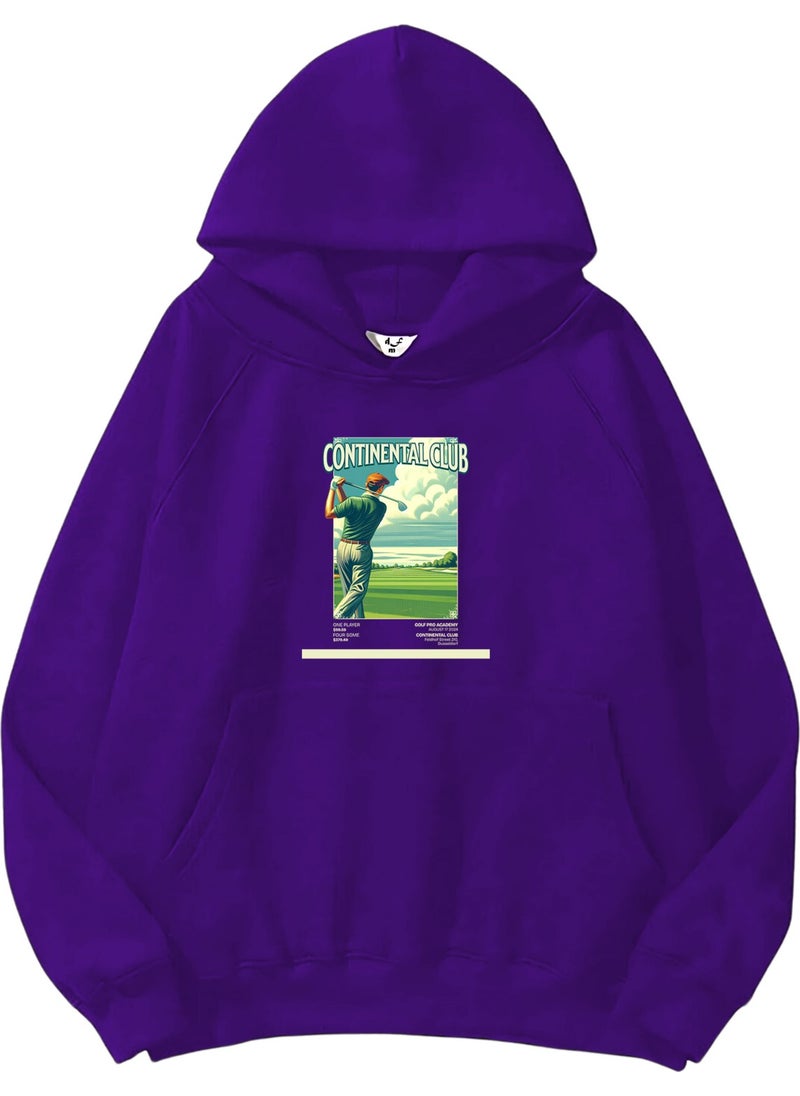 Women, Men Sweatshirt Oversize Golf Poster 1 Printed Thick Purple Lover Sweatshirt