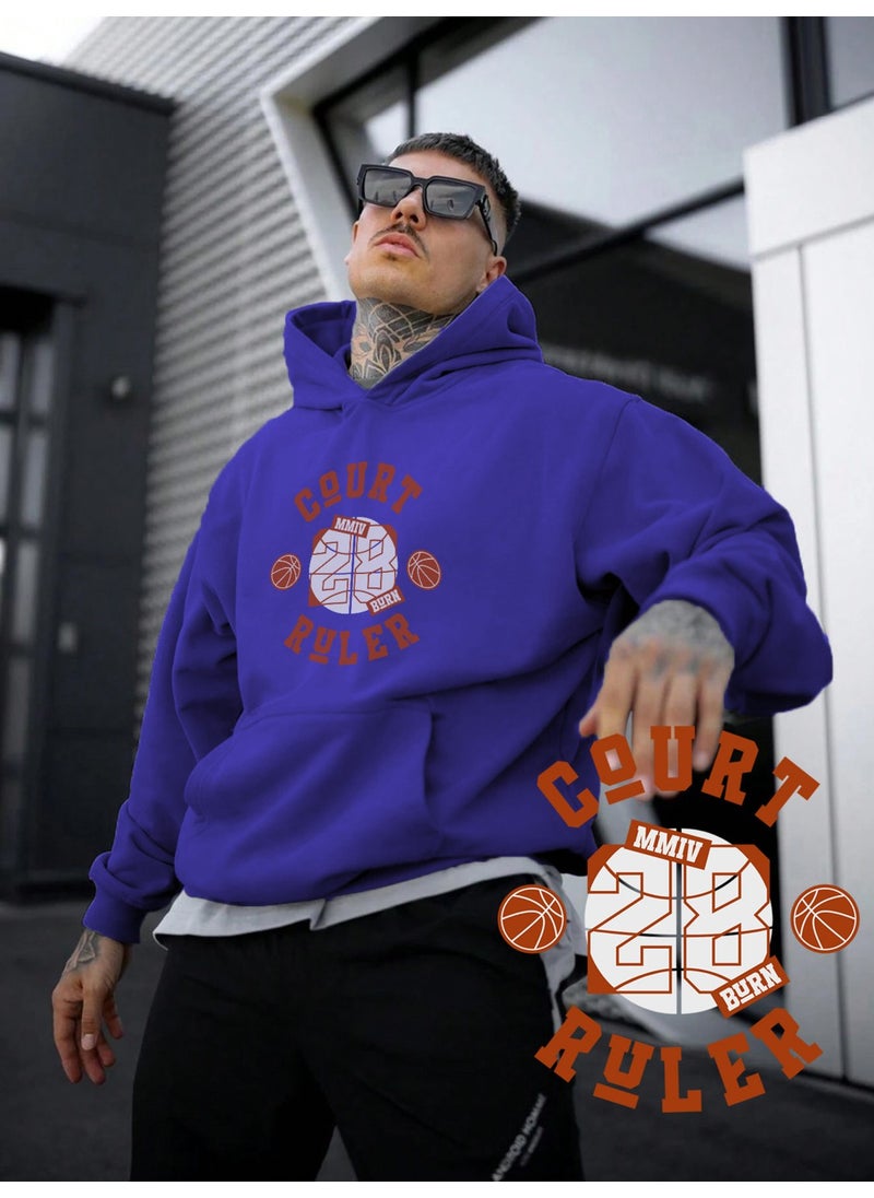 Women, Men Sweatshirt Oversize Basketball Tshirt Printed Thick Purple Lover Sweatshirt