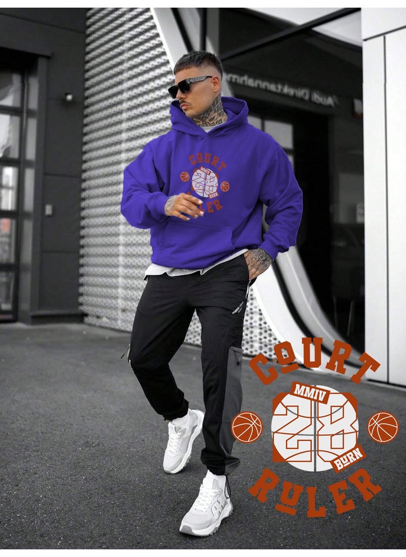 Women, Men Sweatshirt Oversize Basketball Tshirt Printed Thick Purple Lover Sweatshirt