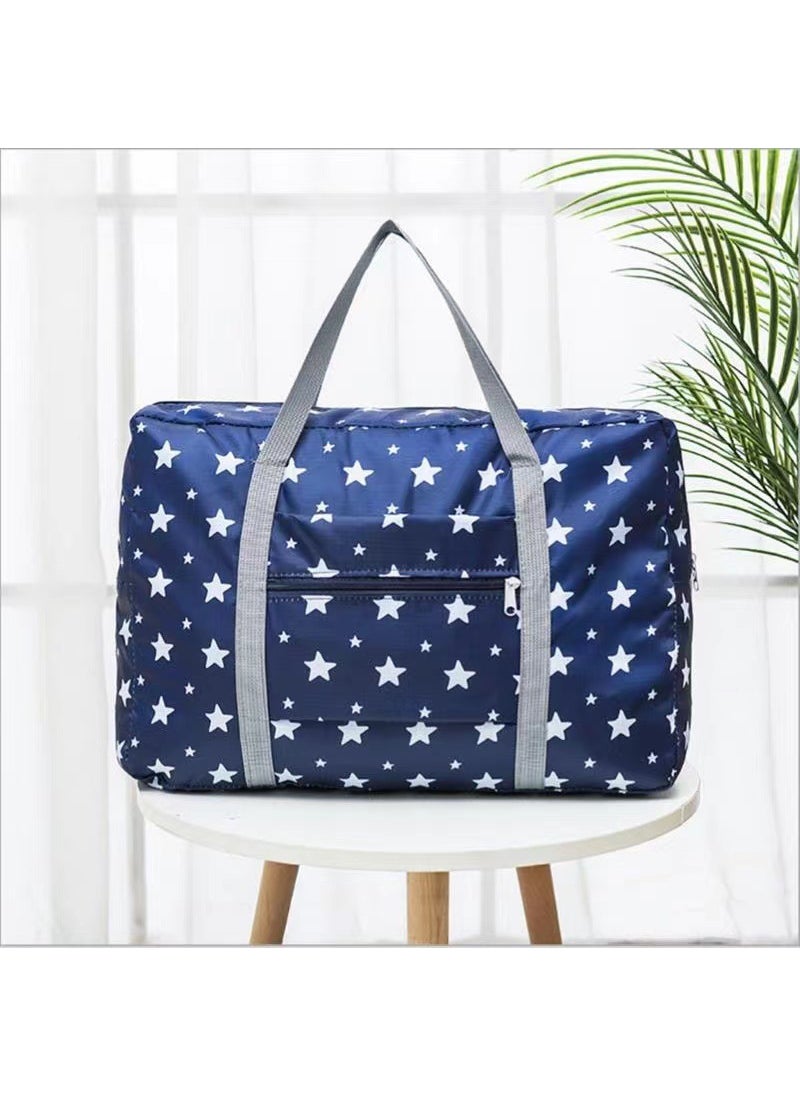 Korean Style Travel Organizer Foldable Storage BagNavy Blue Star Navy Blue Star