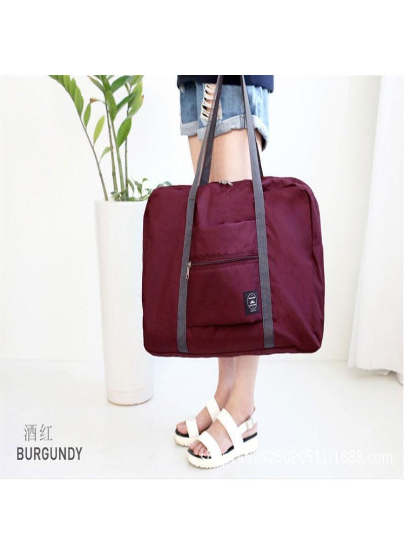 Korean Style Travel Organizer Foldable Storage BagBurgundy Burgundy