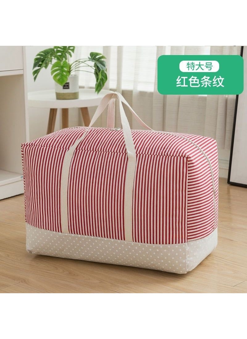 Storage bag quilt large clothes quilt waterproof moisture-proof mildew-proof finishing moving luggage packing bag Navy Red Stripe