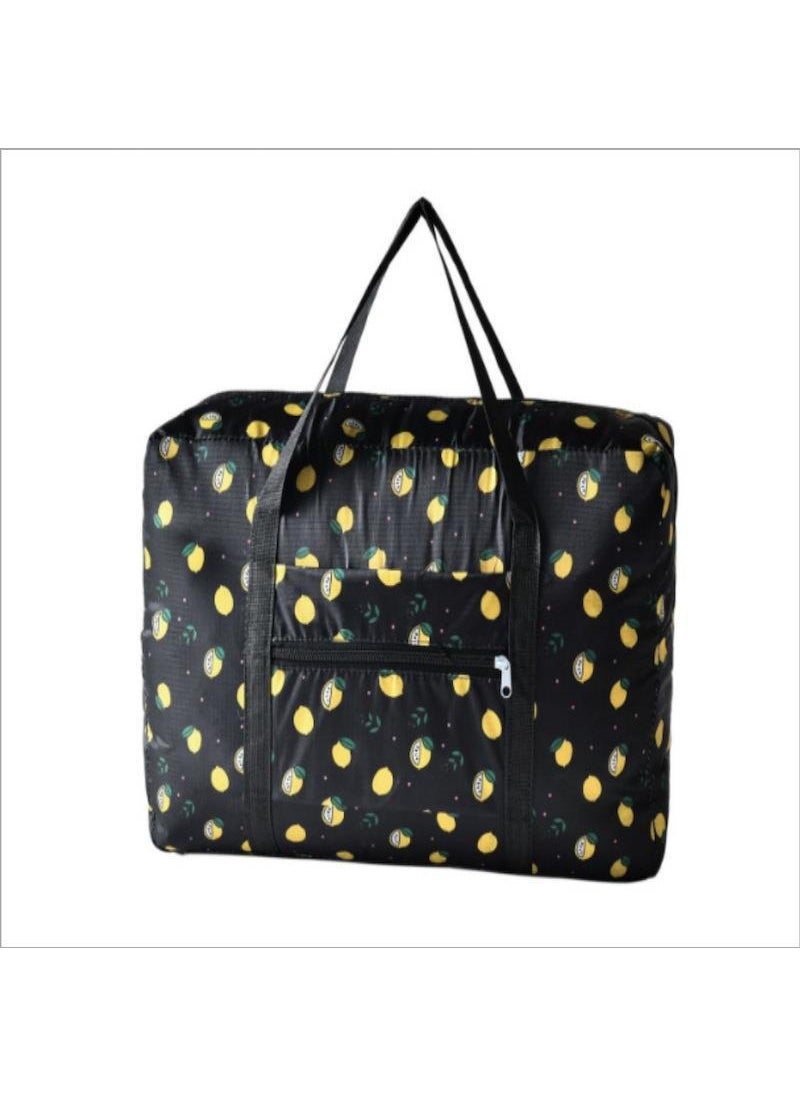 Korean Large Capacity Folding Travel Organizer BagBlack Lemon Black Lemon