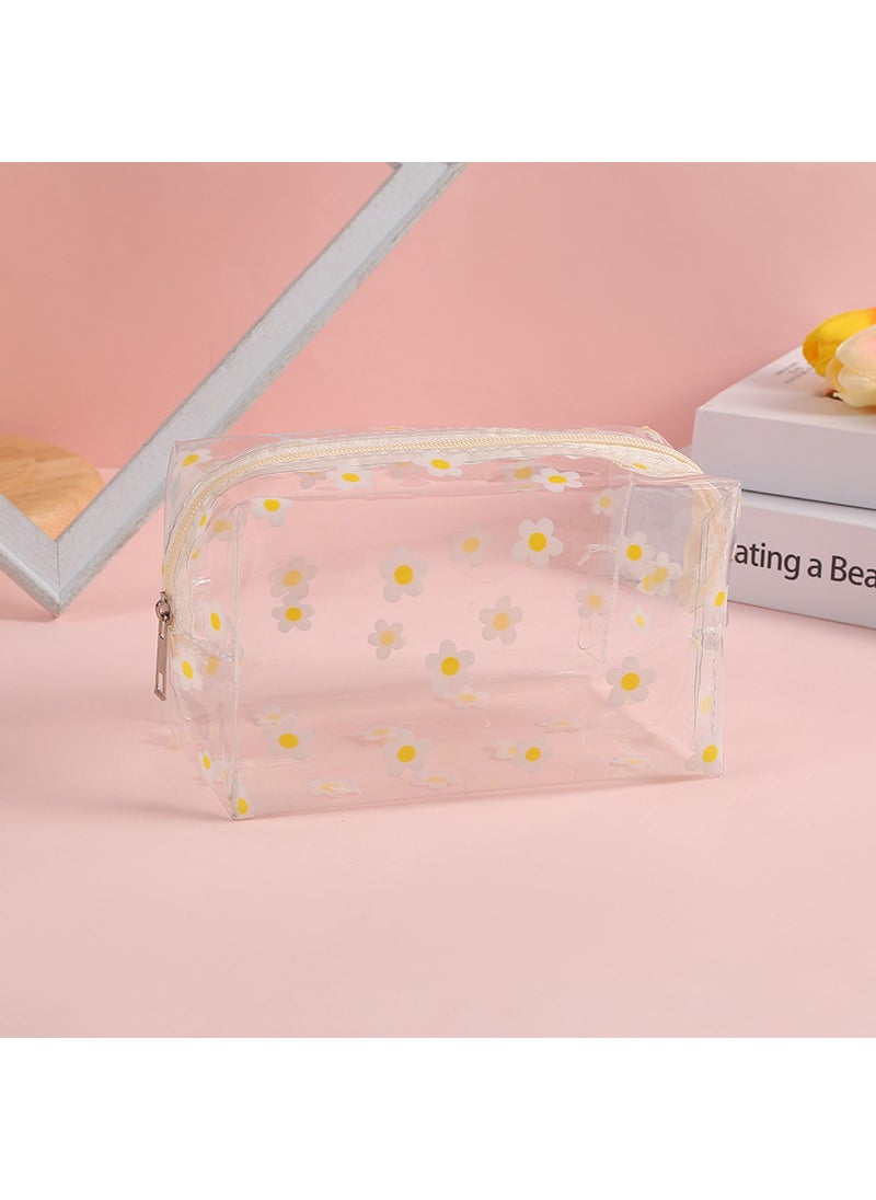 New Large Capacity PVC Clear Cosmetic Storage Bagtransparent daisy transparent daisy