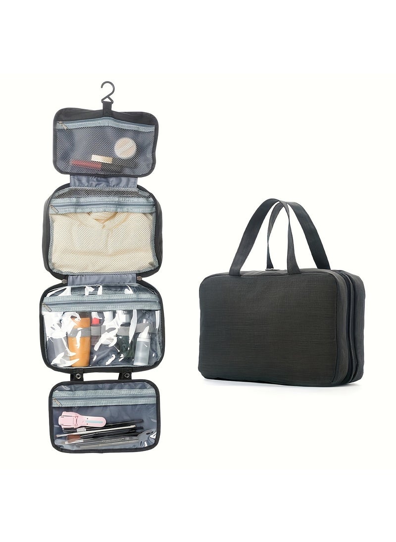 Portable Mens Toiletry Bag Multifunctional Dry and Wet Separation Large Capacity Travel Storage Bag Cosmetic Bag WaterproofBlack Black