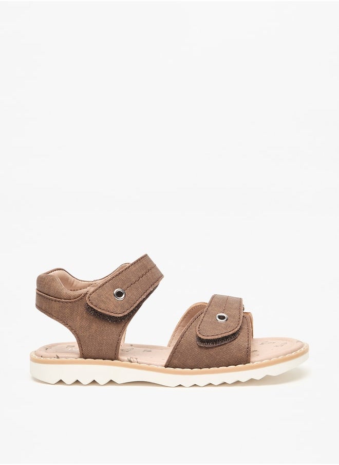 Boys Textured Sandals With Hook And Loop Closure