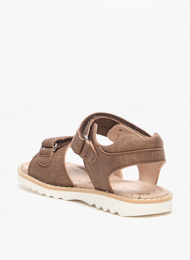 Boys Textured Sandals With Hook And Loop Closure