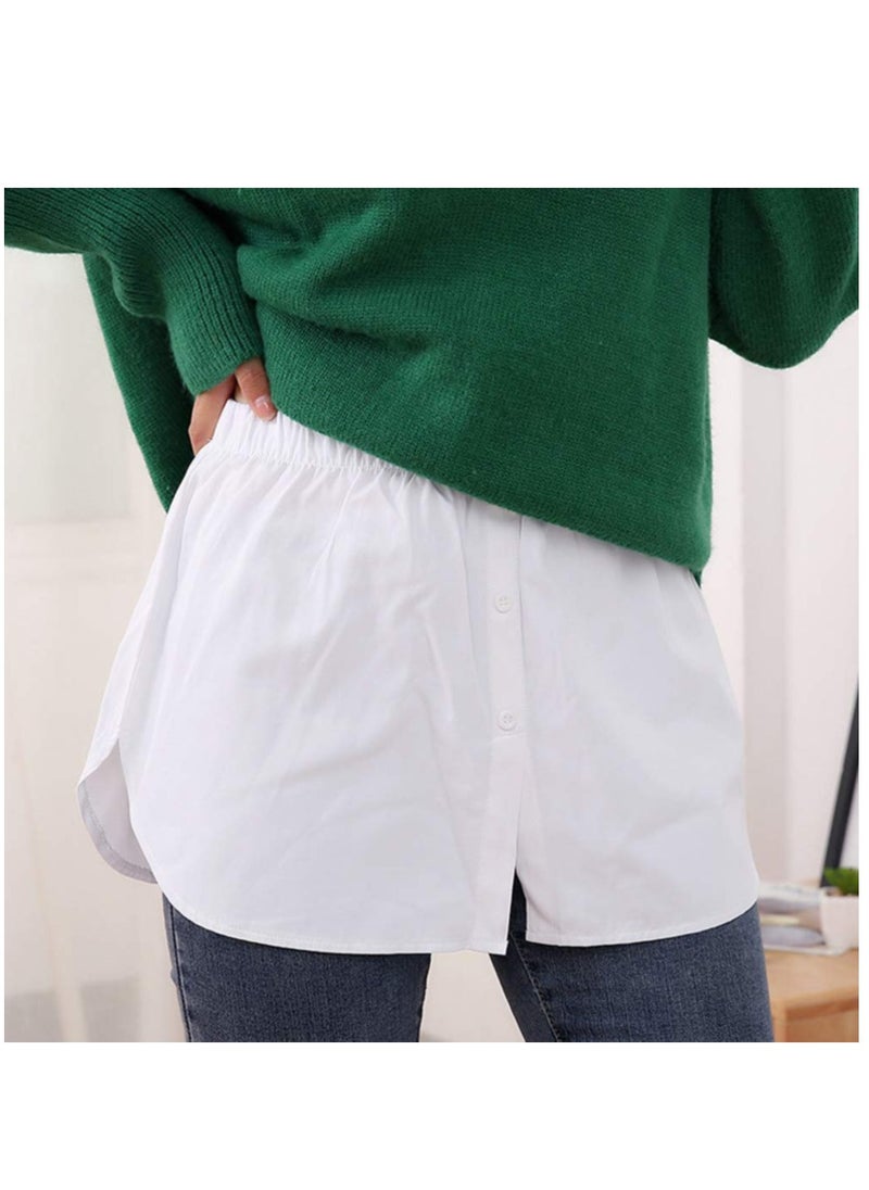 1Pc Woman Simple Fashion Skirt Fake Shirt Fleece for Casual Clothes White