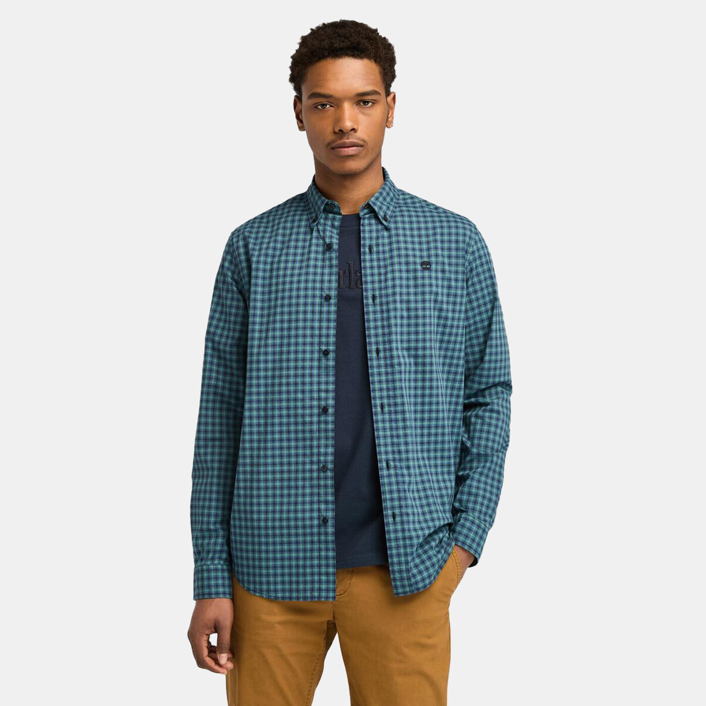 Men's Stretch Poplin Gingham Shirt