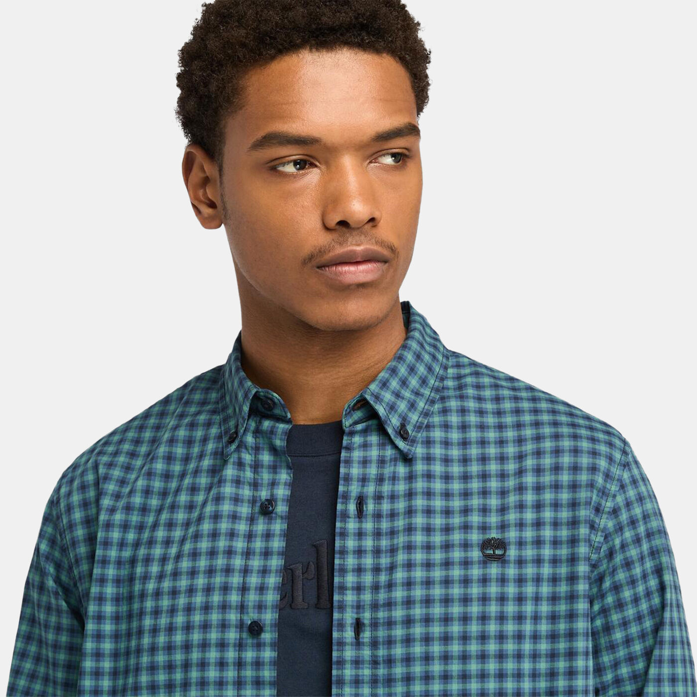 Men's Stretch Poplin Gingham Shirt