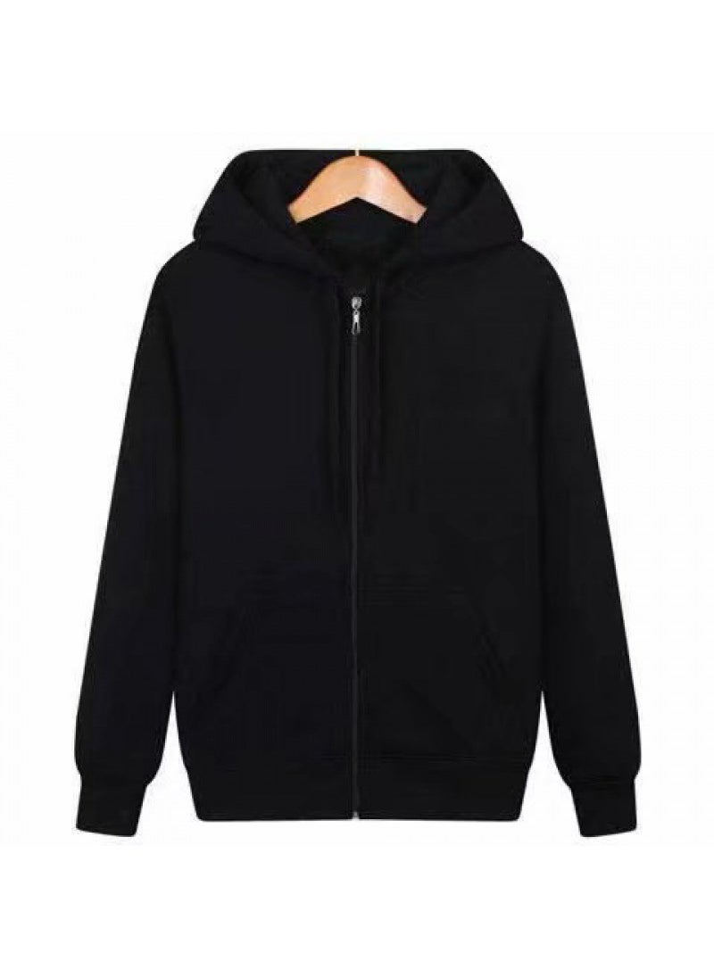 Mens Casual Hoodie Autumn Winter Lightweight Zipper JacketBlack Black