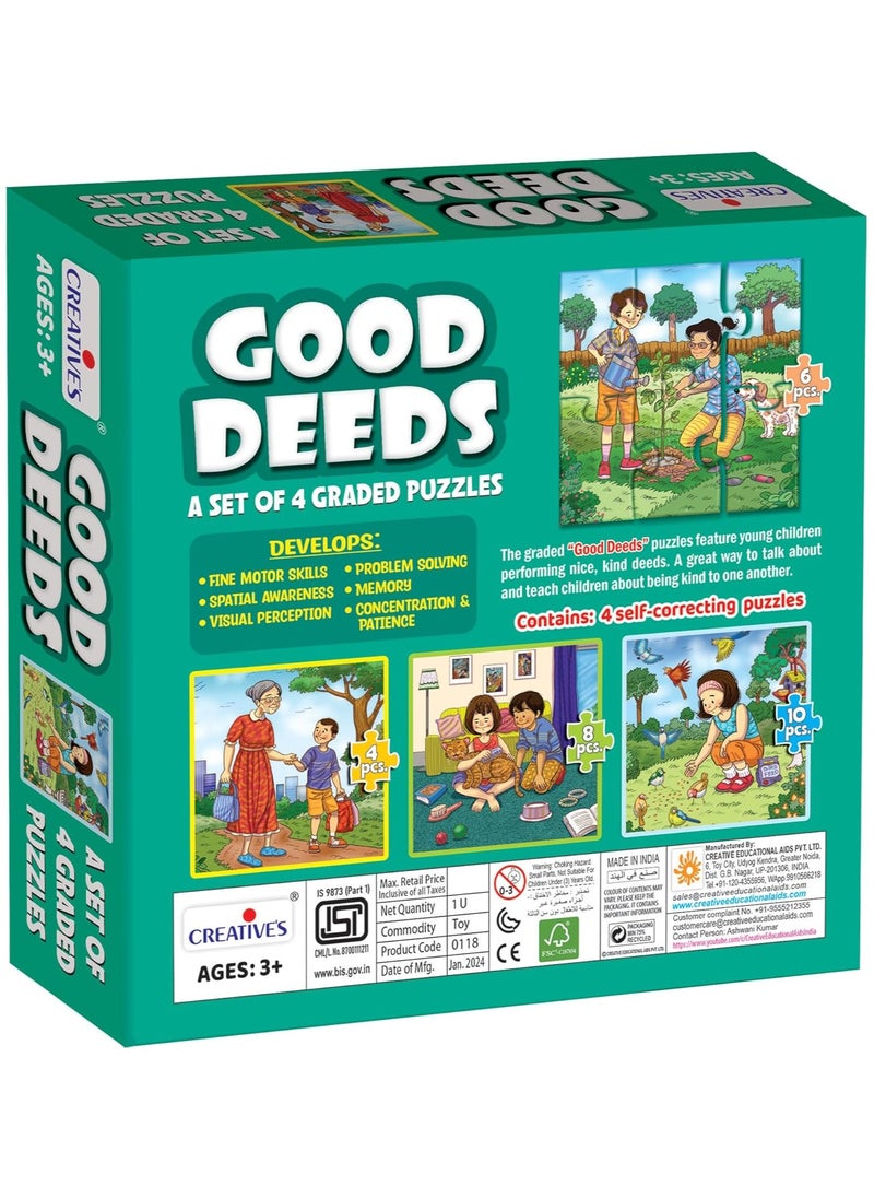 Creative’s Good Deeds | Learning Puzzles for Kids | Educational Jigsaw Puzzles | Early Puzzles for Kids | Jigsaw Puzzles in 4, 6,8,10 Pieces| Self-Correcting Puzzles | Ages 3 & up