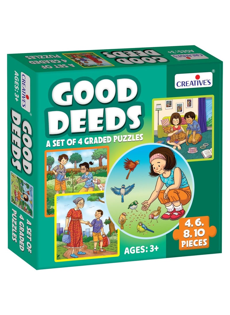 Creative’s Good Deeds | Learning Puzzles for Kids | Educational Jigsaw Puzzles | Early Puzzles for Kids | Jigsaw Puzzles in 4, 6,8,10 Pieces| Self-Correcting Puzzles | Ages 3 & up