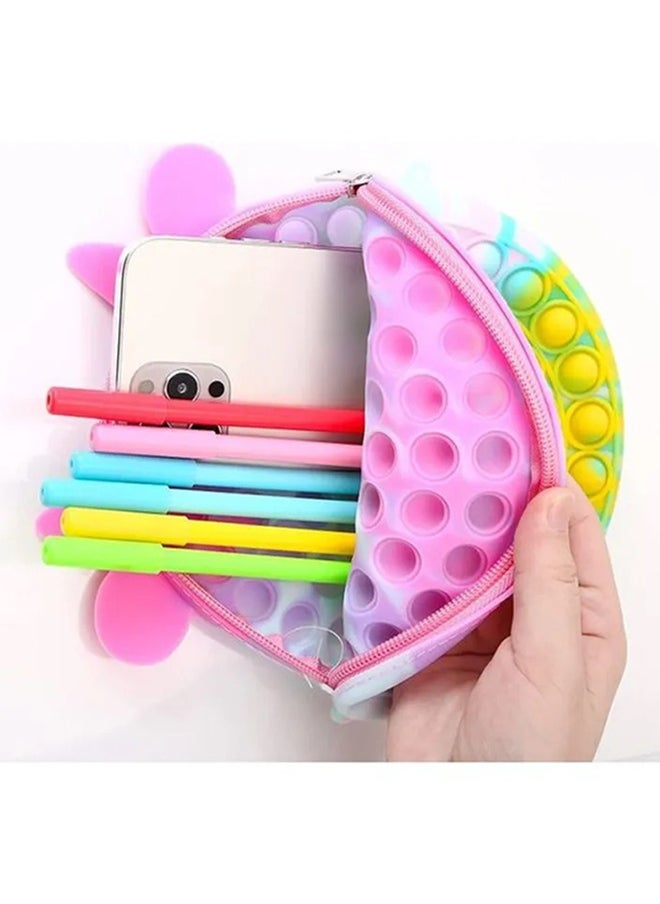 2-in-1 Stress and Anxiety Relief Push Pop Bubble Silicone Unique Fidget Toy Shoulder Bag 7.08x7.08x7.87inch