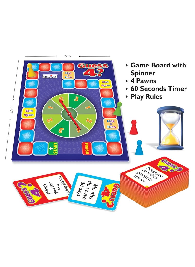 Creative’s Guess 4 ? | Vocabulary Building Game | Entertaining Board Game |Fun & Challenging Board Game | Family Board Game | Children Party & Group Board Game | Ages 6 & Up