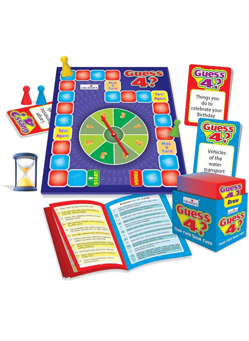 Creative’s Guess 4 ? | Vocabulary Building Game | Entertaining Board Game |Fun & Challenging Board Game | Family Board Game | Children Party & Group Board Game | Ages 6 & Up