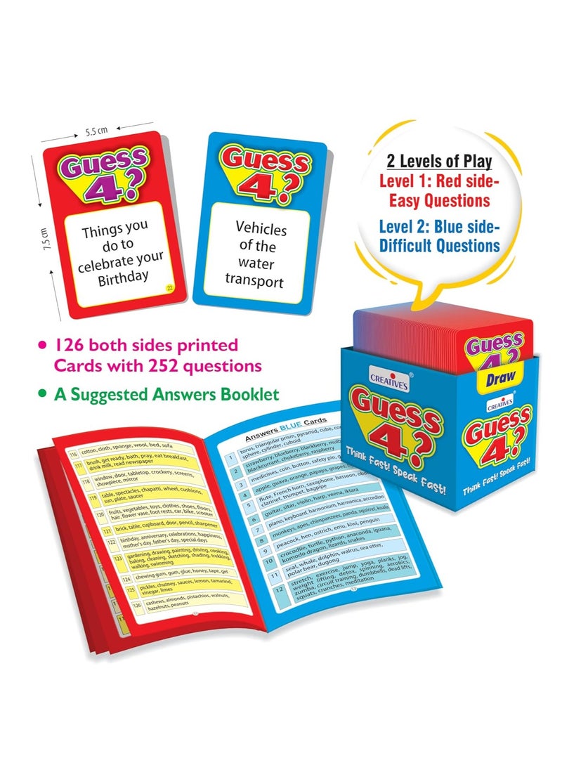 Creative’s Guess 4 ? | Vocabulary Building Game | Entertaining Board Game |Fun & Challenging Board Game | Family Board Game | Children Party & Group Board Game | Ages 6 & Up