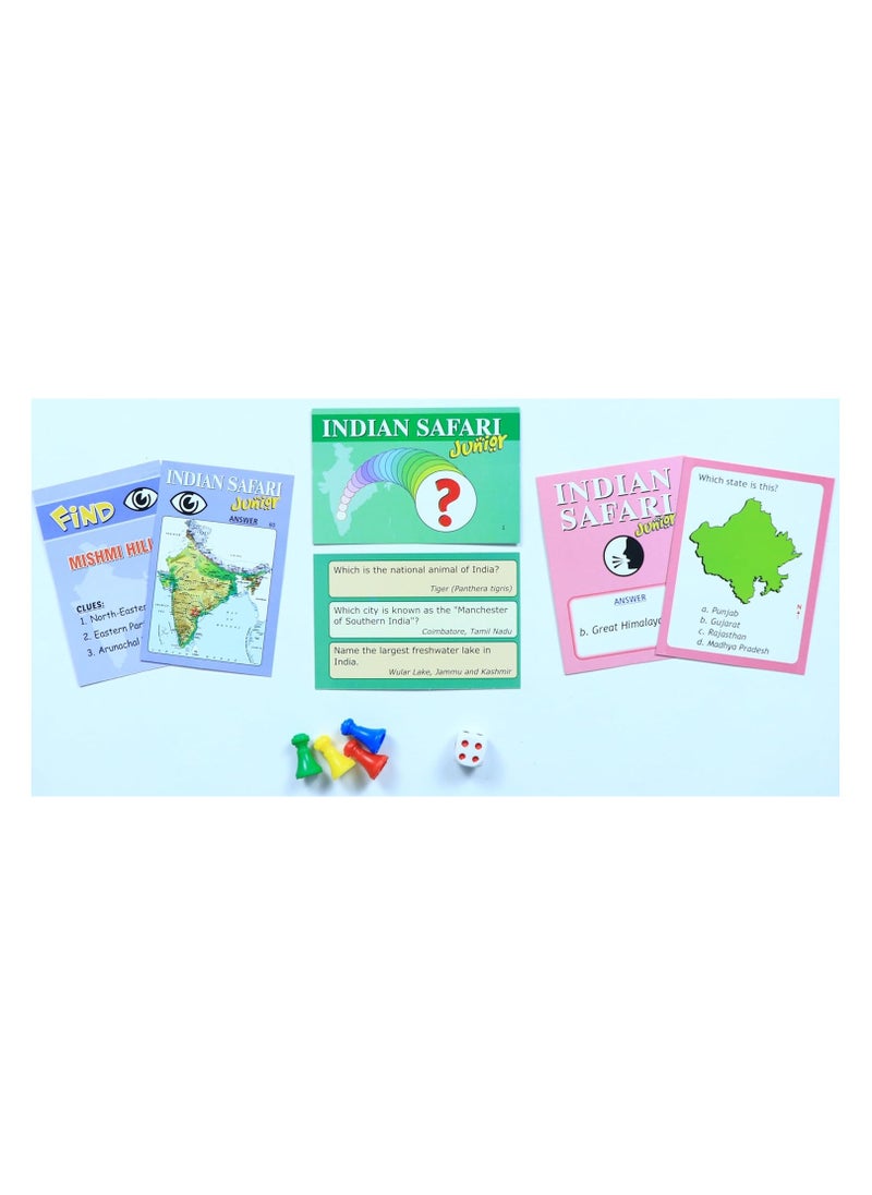 Creative  Indian Safari Junior|Geography,Map Reading Board Game|Family Board Game|Knowledge About Physical,Economic&Cultural Aspects Of India|Educational Games For Kids 8&Up