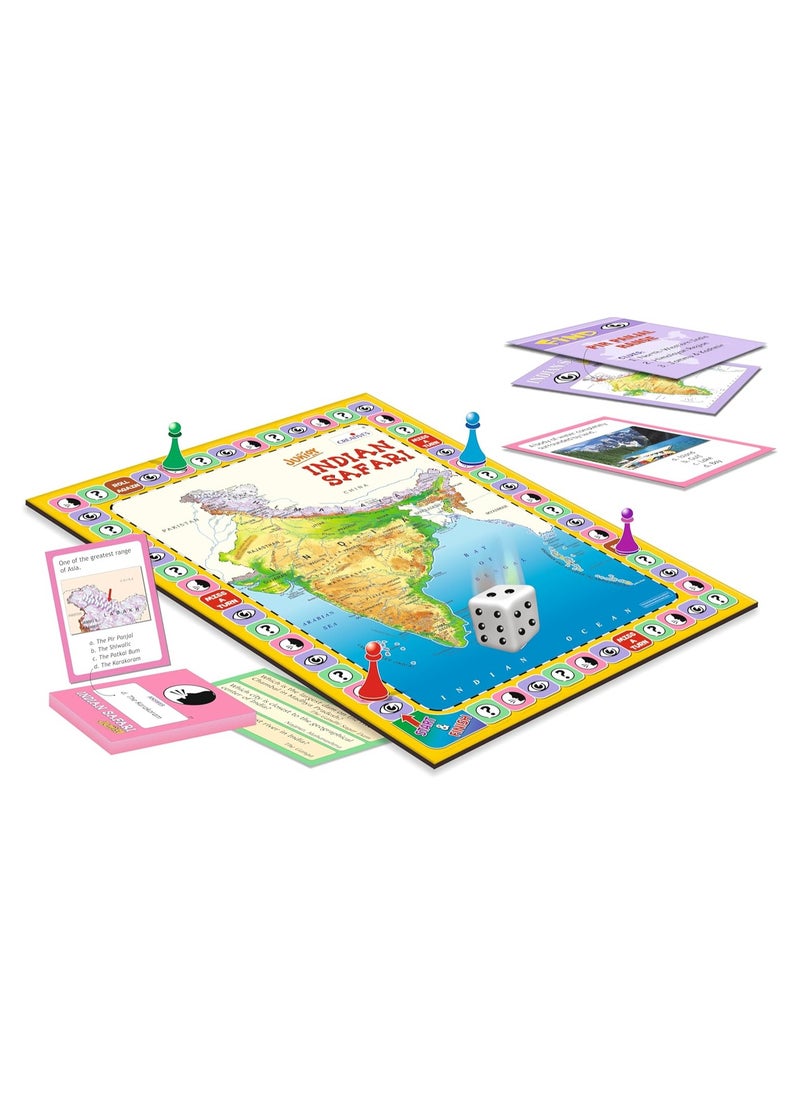 Creative  Indian Safari Junior|Geography,Map Reading Board Game|Family Board Game|Knowledge About Physical,Economic&Cultural Aspects Of India|Educational Games For Kids 8&Up