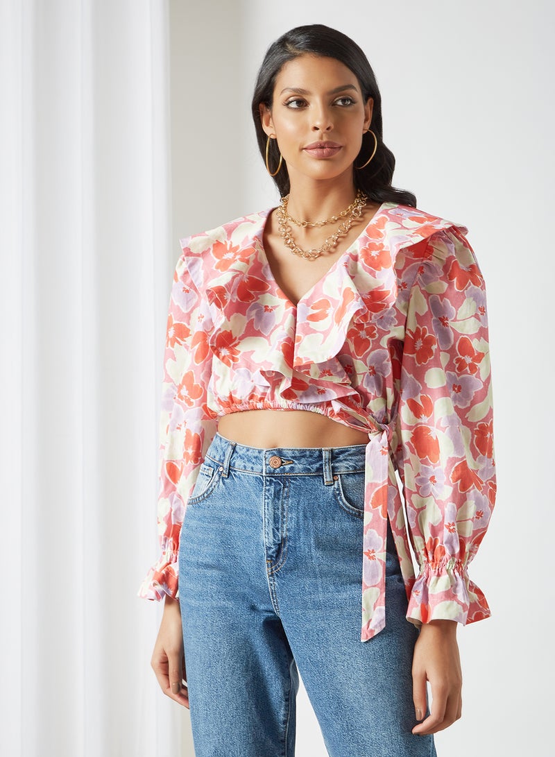 Floral Print Crop Top Multicolour