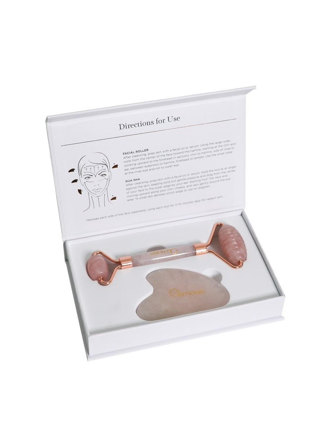 Skincare Rose Quartz Roller + Gua Sha