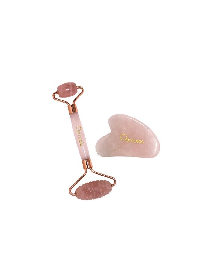 Skincare Rose Quartz Roller + Gua Sha