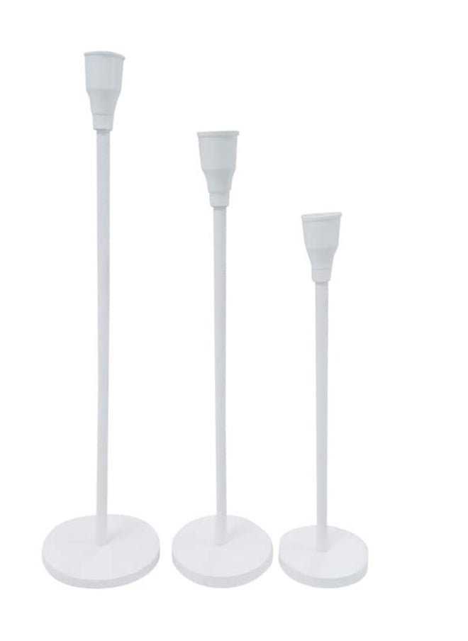 Voidrop Matte White Candle Holders Set of 3 for Taper Candles, Decorative Candlestick Holder for Wedding Dinning Party Fits 3/4 inch Thick Candle & Led Candles White