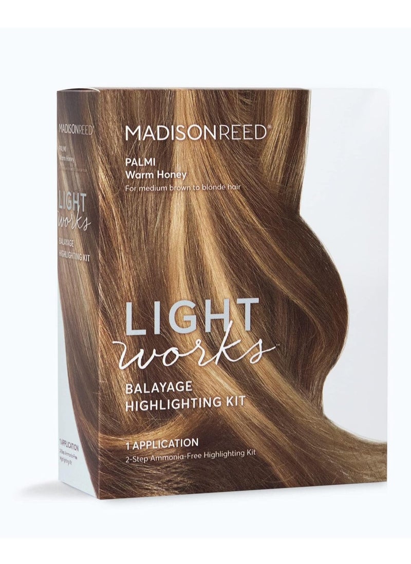 Madison Reed Light Works Balayage Highlighting Kit, Creates Natural-Looking Warm Honey Highlights (Palmi - Blonde), Amonia Free, Cruelty Free, 2 Step Process That Lightens & Tones Hair