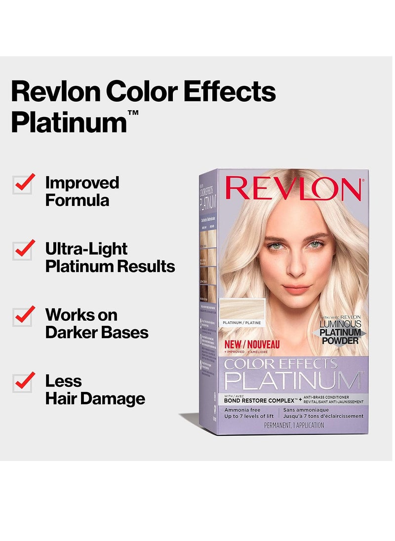 Revlon Color Effects Permanent Highlighting Kit, Ammonia & Paraben Free Hair Dye, 60 Platinum, 8 Oz (Pack of 1)