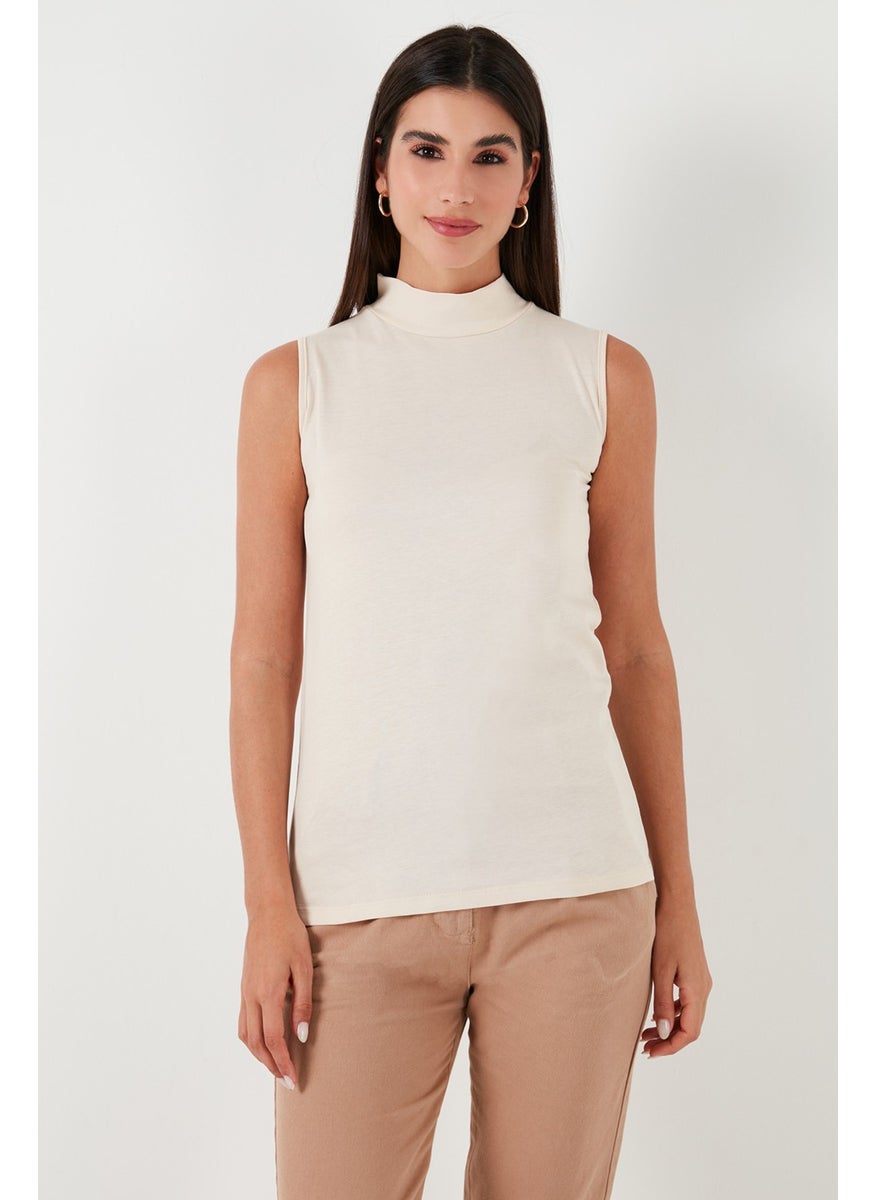 Lela Cotton Sleeveless High Collar T-Shirt Women's T-Shirt 5865710