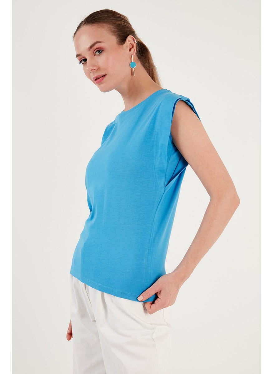 Cotton Crew Neck Sleeveless T Shirt Women's T SHIRT 5864019