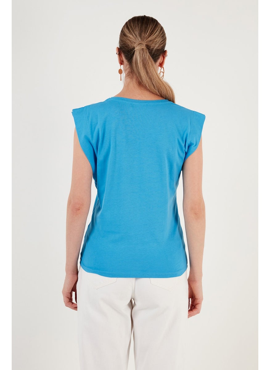Cotton Crew Neck Sleeveless T Shirt Women's T SHIRT 5864019