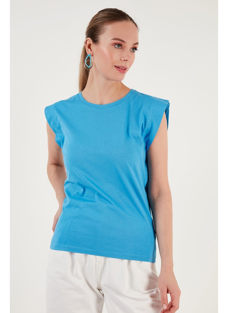 Cotton Crew Neck Sleeveless T Shirt Women's T SHIRT 5864019