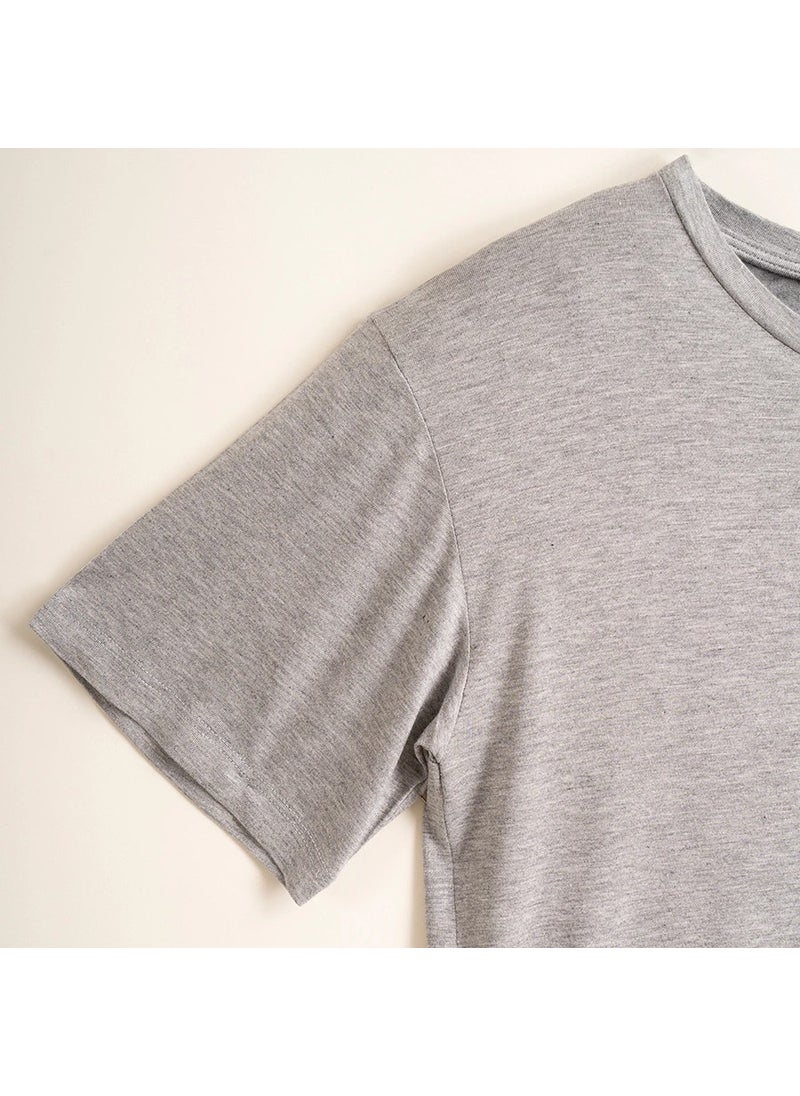 Women's Short Sleeve T-Shirt L Grey Melange - Baily Collection