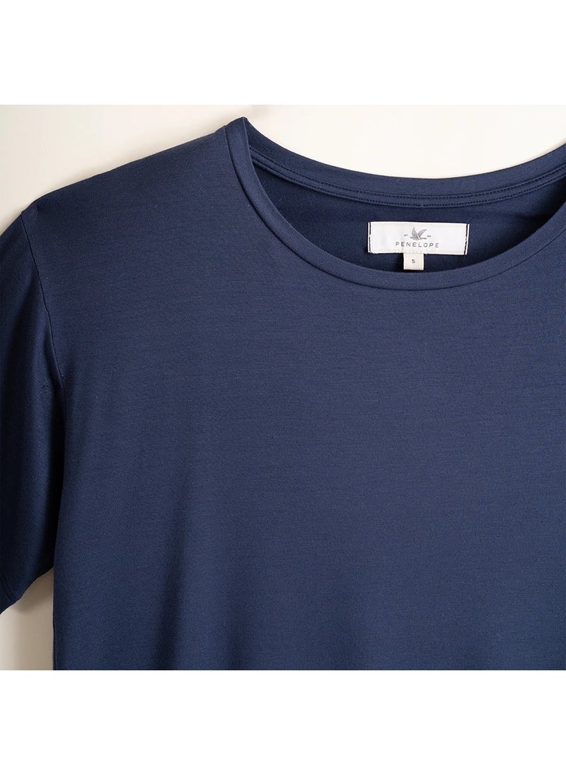 Women's Short Sleeve T-Shirt M Navy Blue - Baily Collection