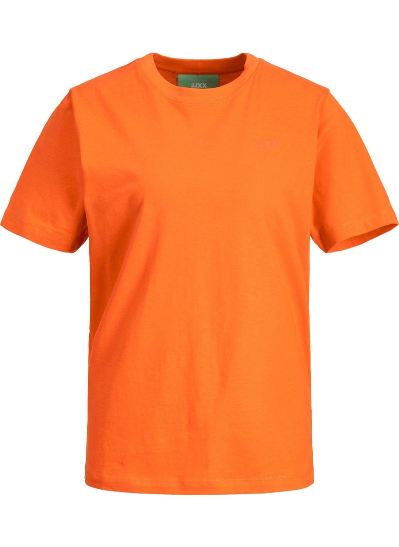 Crew Neck Light Orange Women's T-Shirt 12206974