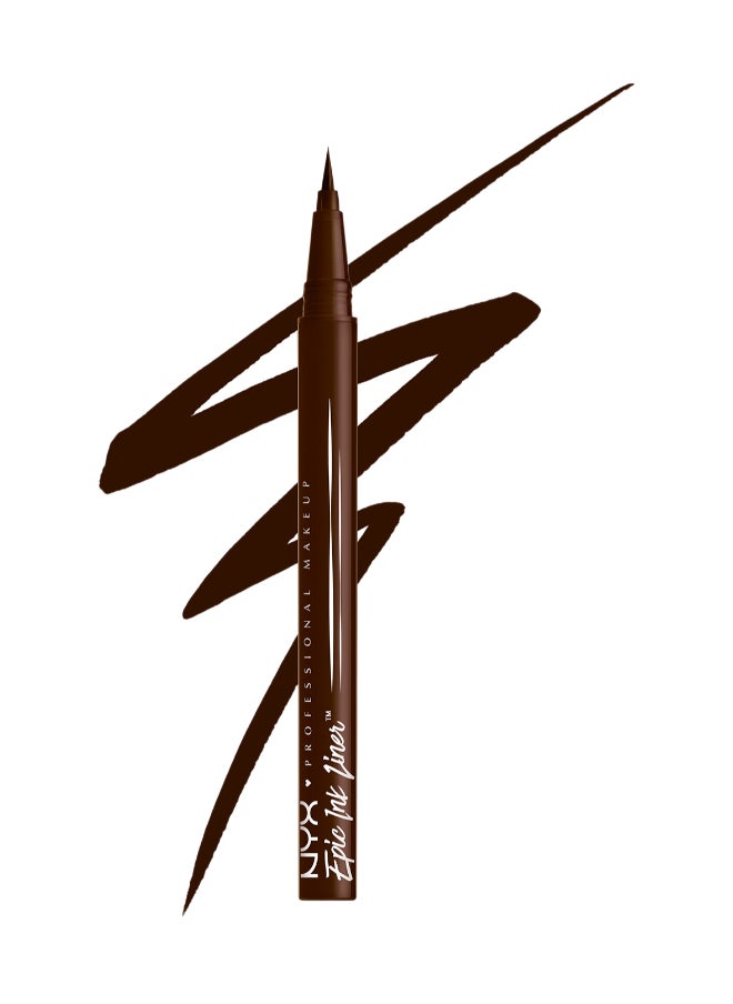 Epic Ink Liner, Waterproof Liquid Eyeliner - Milk Chocolate, Vegan Formula, Intense Pigment