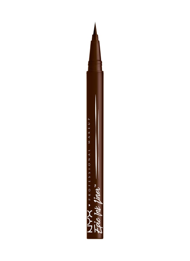 Epic Ink Liner, Waterproof Liquid Eyeliner - Milk Chocolate, Vegan Formula, Intense Pigment