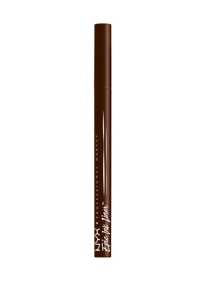 Epic Ink Liner, Waterproof Liquid Eyeliner - Milk Chocolate, Vegan Formula, Intense Pigment