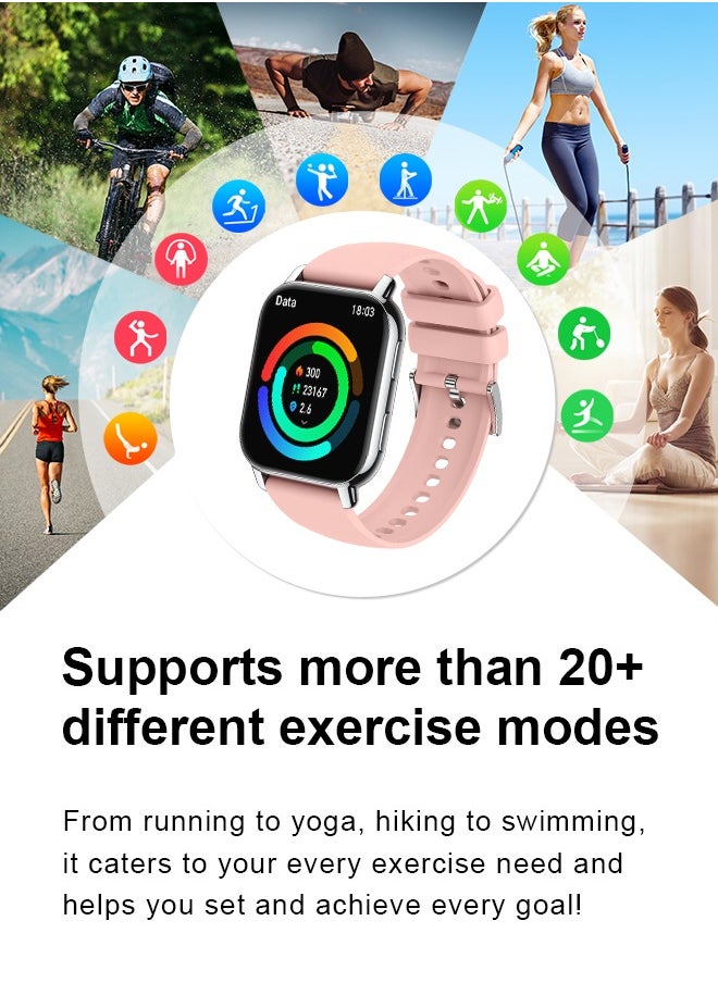 Korean Brand P5S Smart Watch,Business Smartwatch,Waterproof Fitness Watch, Bluetooth Calling,Smart watch for Men, Zinc Alloy Vacuum Plating, Heart Rate Monitoring,Smart watch for women Pink