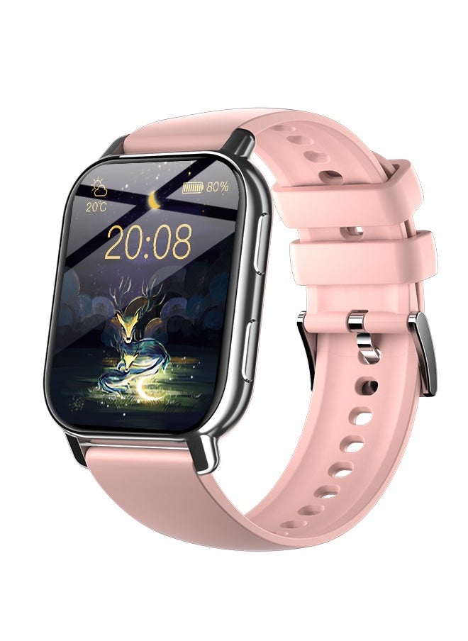 Korean Brand P5S Smart Watch,Business Smartwatch,Waterproof Fitness Watch, Bluetooth Calling,Smart watch for Men, Zinc Alloy Vacuum Plating, Heart Rate Monitoring,Smart watch for women Pink