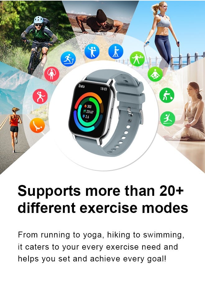 Korean Brand P5S Smart Watch,Business Smartwatch,Waterproof Fitness Watch, Bluetooth Calling,Smart watch for Men, Zinc Alloy Vacuum Plating, Heart Rate Monitoring,Smart watch for women Silver