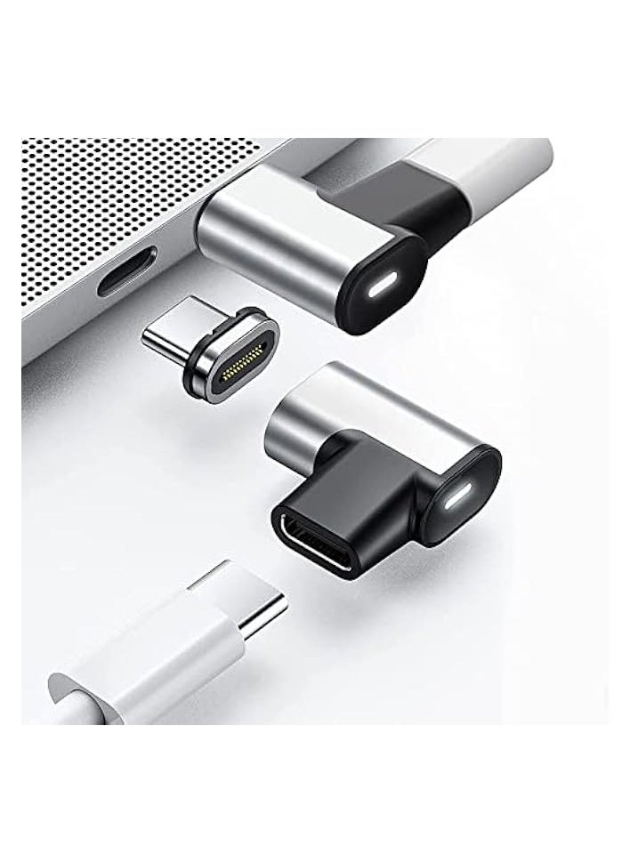 Magnetic Type-C Adapter for MacBook, Support PD 100W Fast Charging Protocol, 90 Degree Elbow Adapter, USB 3.1 4K@60hz HD Video Output, 10Gbps Extreme Speed File Transfer