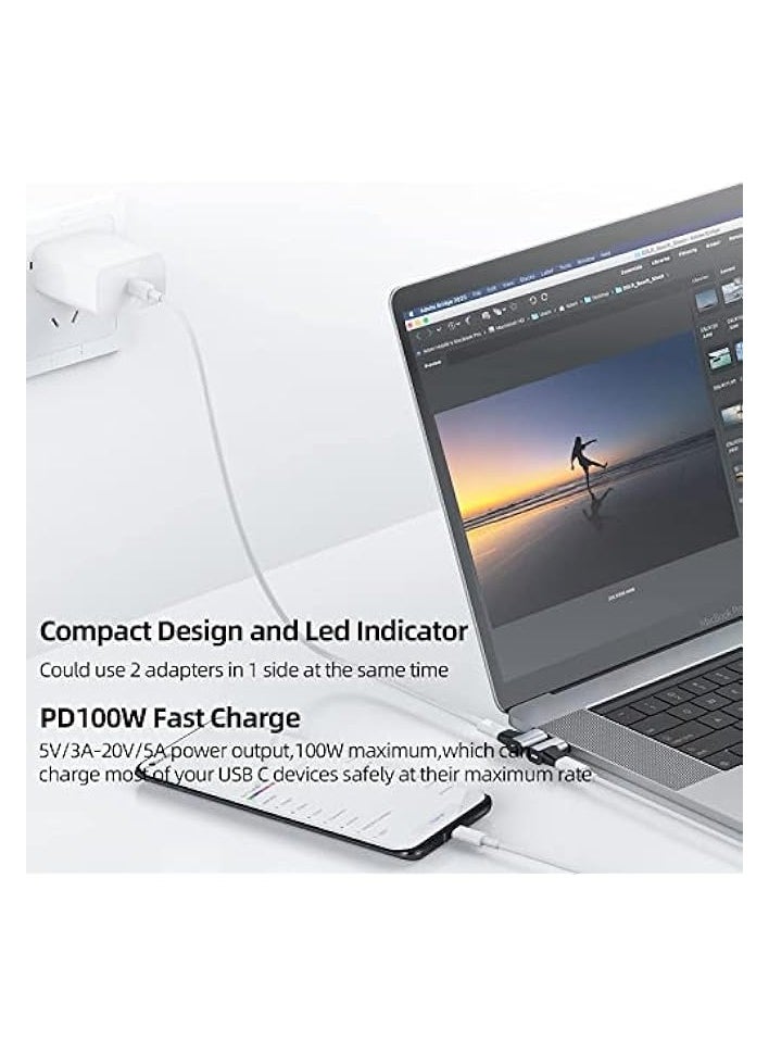 Magnetic Type-C Adapter for MacBook, Support PD 100W Fast Charging Protocol, 90 Degree Elbow Adapter, USB 3.1 4K@60hz HD Video Output, 10Gbps Extreme Speed File Transfer