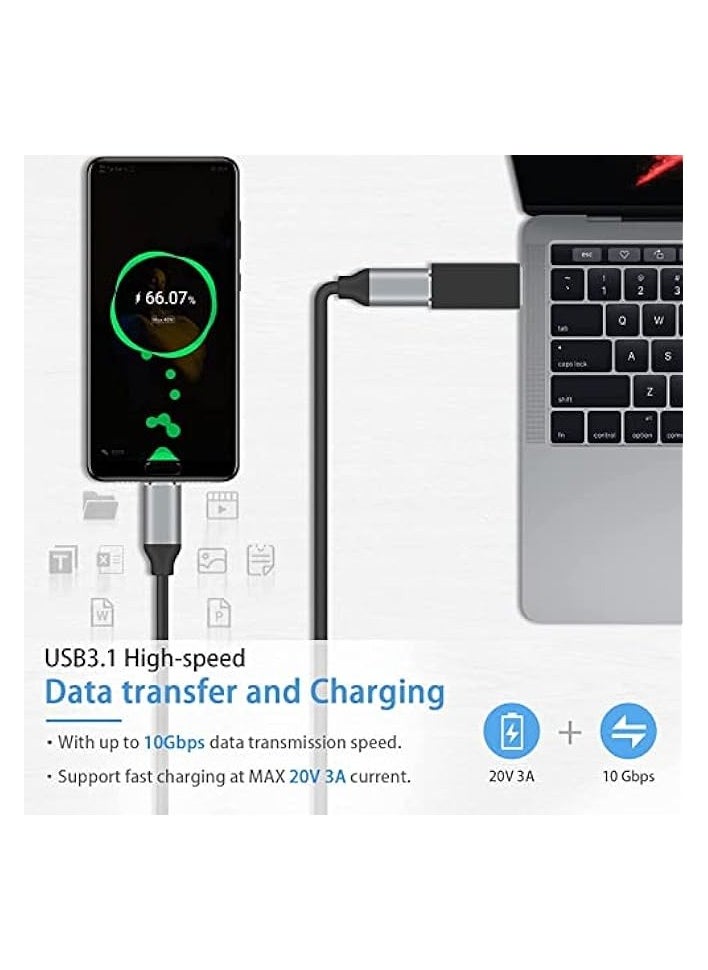 USB C Female to USB 3.0 Male Adapter, (Pack of 2) USB C Adapter, supports Super Speed Data Transfer & 100W Fast Charging, Compatible with Laptop, PC, Charger, Power Bank