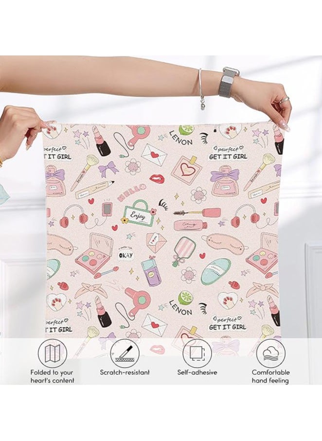 2 Pcs SelfAdhesive Magic Cloth Makeup Bag Open Lay Flat Makeup Bag Camera Lens Wrap Multi Purpose Magical Storage bag Tablet Computer Protection Bag(55cm,35cm)