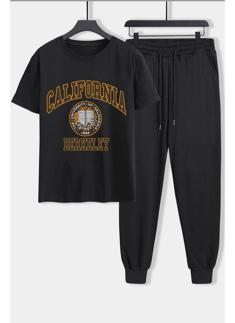 Unisex California Printed 2-Piece Tracksuit Set S.m. Black