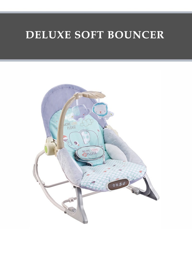 Factory Price Destiny Infant Bouncer With Soothing Music,  Calm Vibrations and Removable Toys - Blue